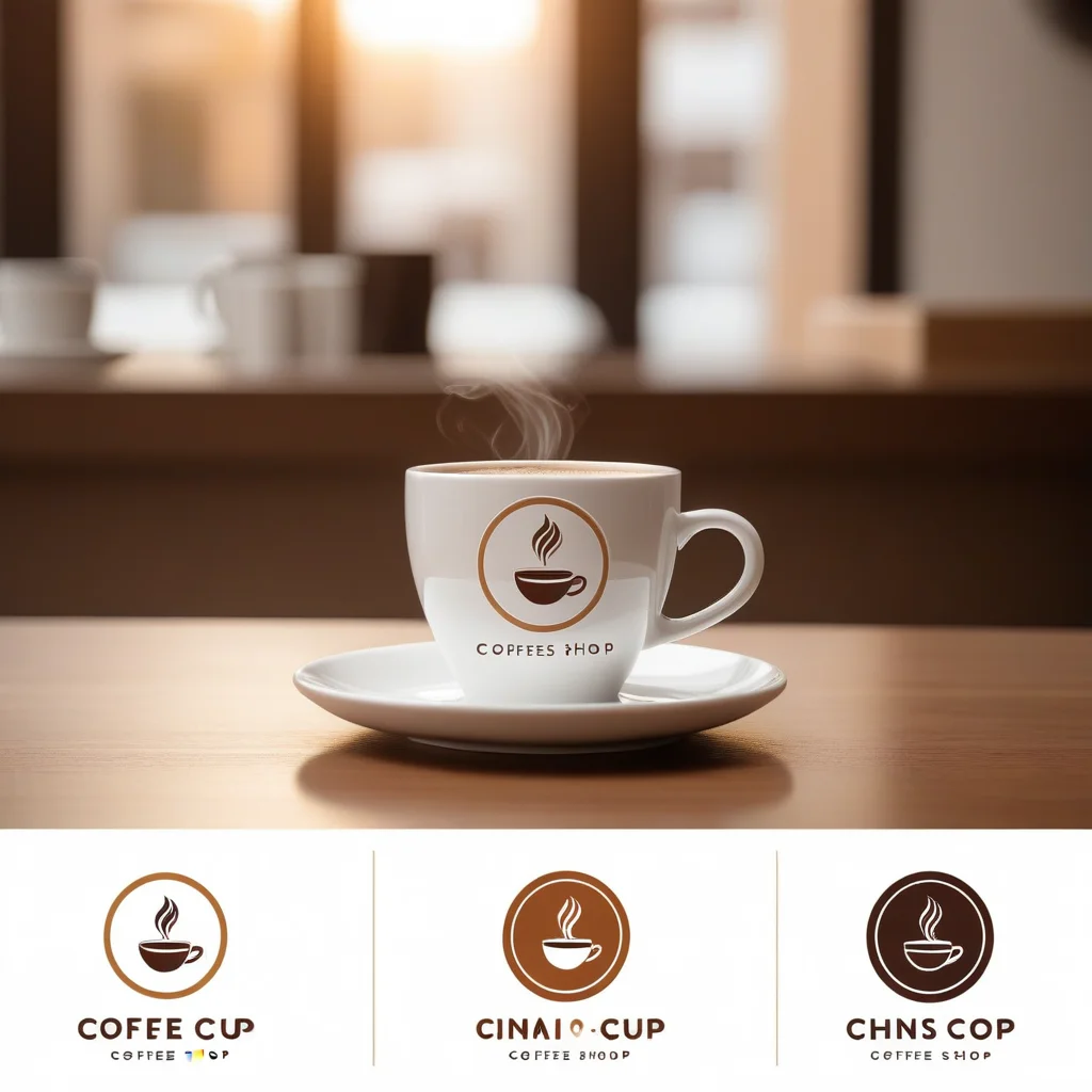 Logo minimalista de cafetería generado con IA