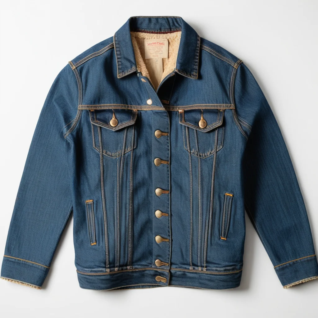 Chaqueta vaquera fotografiada con IA para marketplace