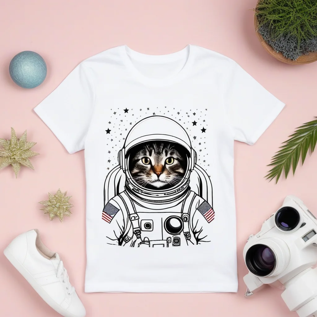 Camiseta con diseño de IA — mockup para print on demand